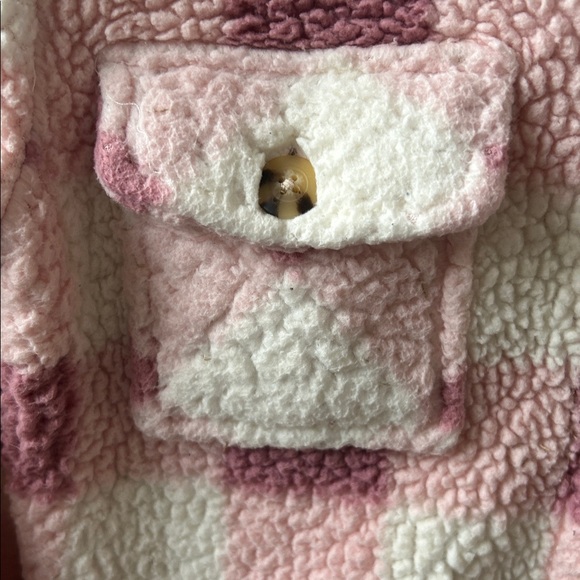 Roxy Girl Pink and Cream Sherpa Jacket Size Large - Picture 3 of 5